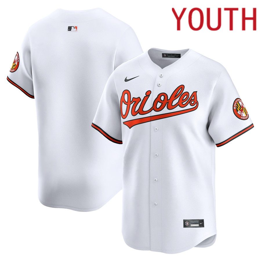 Youth Baltimore Orioles Blank Nike White Home Limited MLB Jersey->->